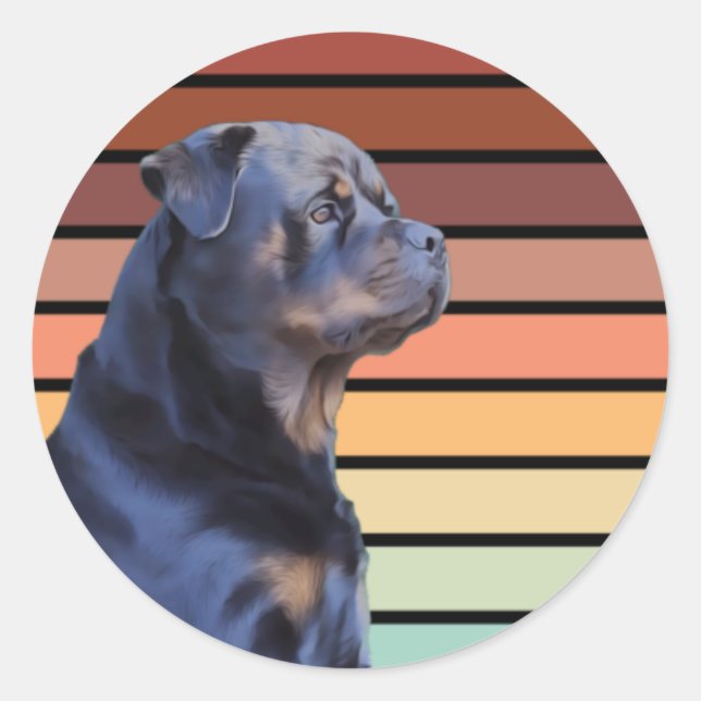 Adesivo Retro Rottweiler (Frente)