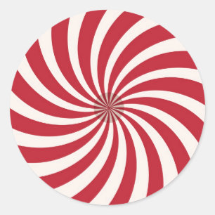 ADESIVO RETRO ROUND STICKER VERMELHO E BRANCO 60