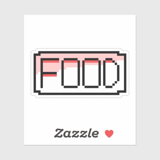 Adesivo Retro RPG Pixel Art – Chat Box ‘Food’ (Folha)