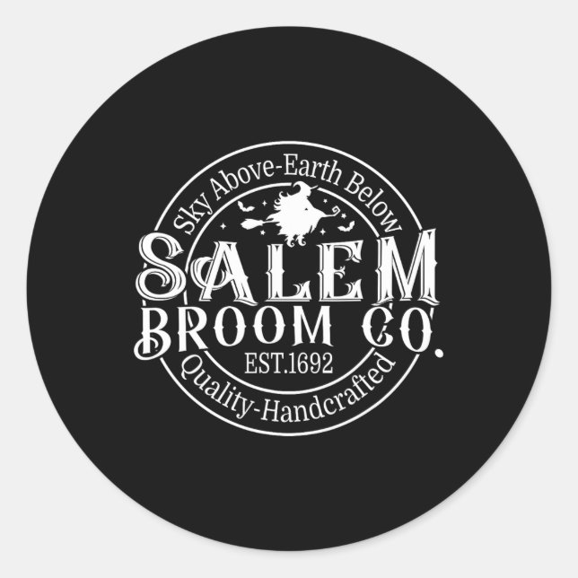 Adesivo Retro Salem Broom Company Est 1692 Massachusetts H (Frente)