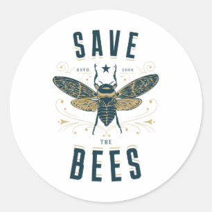 Adesivo Retro Salve As Abelhas Apiary Shirt Beekeeper Ear
