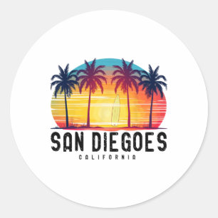 Adesivo Retro San Diego Beaches o Surfboa da Califórnia