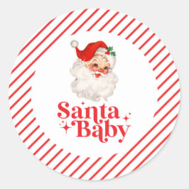 Adesivo Retro Santa Baby chá de bebê de Natal