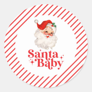 Adesivo Retro Santa Baby chá de bebê de Natal