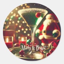 Retro Santa de Natal dos anos 50 Martini Verde