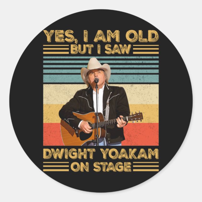 Adesivo Retro Sim, sou velho, mas vi Dwight Yoakam no Palc (Frente)