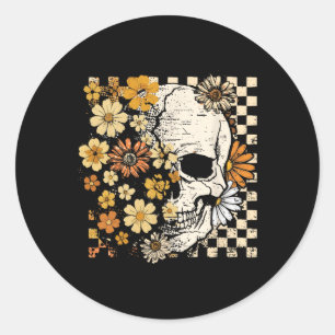 Adesivo Retro Skeleton Floral Queda Autumn Spooky Hal