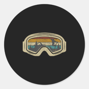 Adesivo Retro Ski Goggles Mountain Snow Férias de inverno