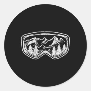 Adesivo Retro Ski Snowboard Goggles Gift Skit Snow Winte