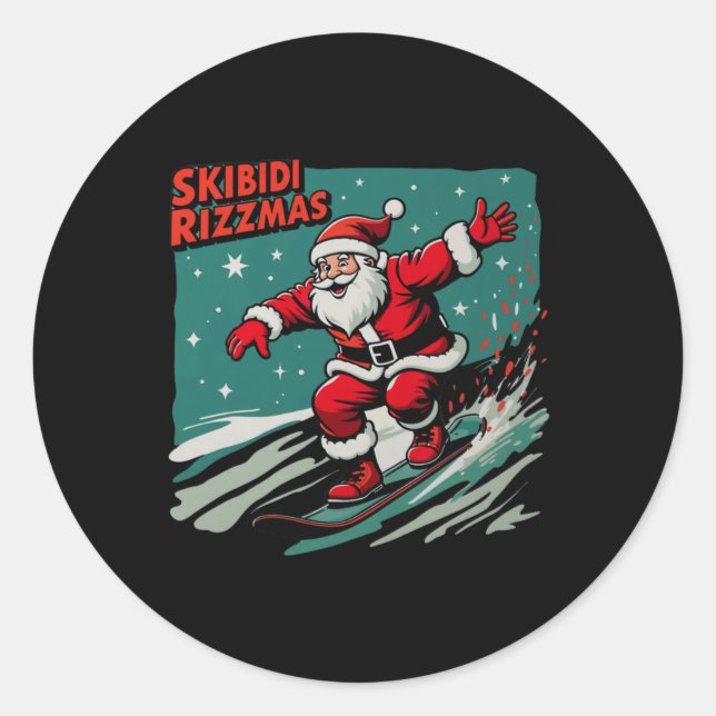Adesivo Retro Skibidi Rizzmas Funny Santa Clause Skause B (Frente)
