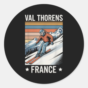 Adesivo Retro Skiing Val Thorens França, estância francesa