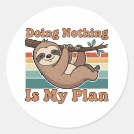 Adesivo Retro Sloth Lazy Quote Vinyl Sticker