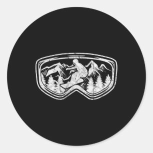 Adesivo Retro Snowboard Goggles Gift Snowboarder Mask Snow