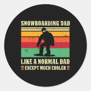 Adesivo Retro Snowboard Pai Vintage Snowboarder Papa Sn
