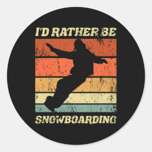 Adesivo Retro Snowboarder Embarque de inverno Eu Preferenc
