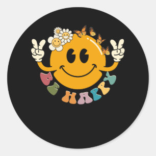 Adesivo Retro Sorriso Rosto Seja Feliz Face Trendência Ter
