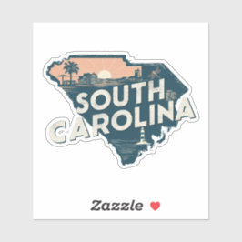Adesivo Retro South Carolina Car Sticker