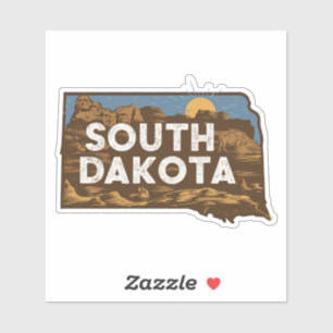 Adesivo Retro South Dakota State Car Sticker
