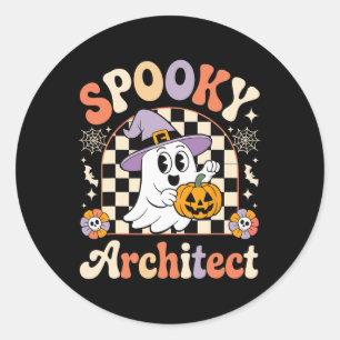 Adesivo Retro Spooky Architect Halloween - Versão arquitet