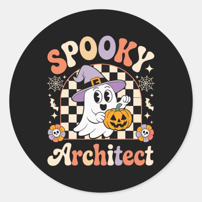 Adesivo Retro Spooky Architect Halloween - Versão arquitet (Frente)