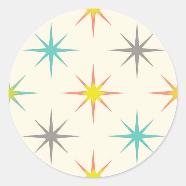 Adesivo Retro Starburst Mid-Century Pattern (Frente)