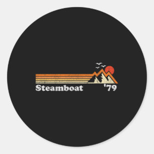 Adesivo Retro Steamboat Ski Resort Colorado Snowboard Moun