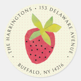 Adesivo Retro Strawberry Cute Original Art Return Address