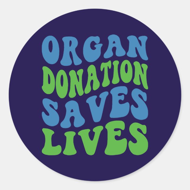 Adesivo Retro Style Organ Donation Saves Lives Sticker (Frente)