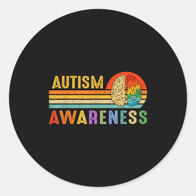 Adesivo Retro Sunset Autism Awareness Neurodiversity Spect (Frente)