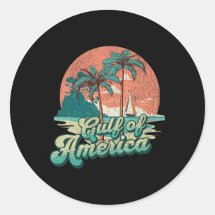 Adesivo Retro Sunset Beach Vibes - Golfo Dos Eua