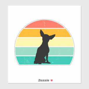 Adesivo Retro Sunset Chihuahua Sticker