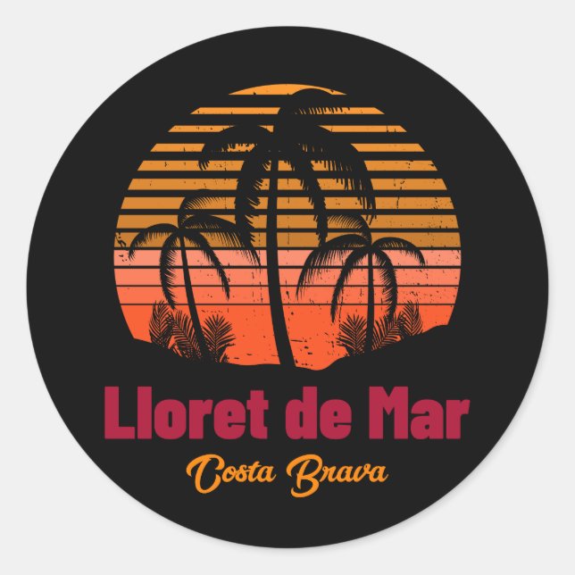 Adesivo Retro Sunset Lloret de Mar Férias de Espanha (Frente)