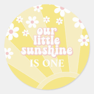 Adesivo Retro Sunshine Daisy Boho aniversário