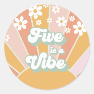 Adesivo Retro Sunshine Five é um floral Hippie Vibe