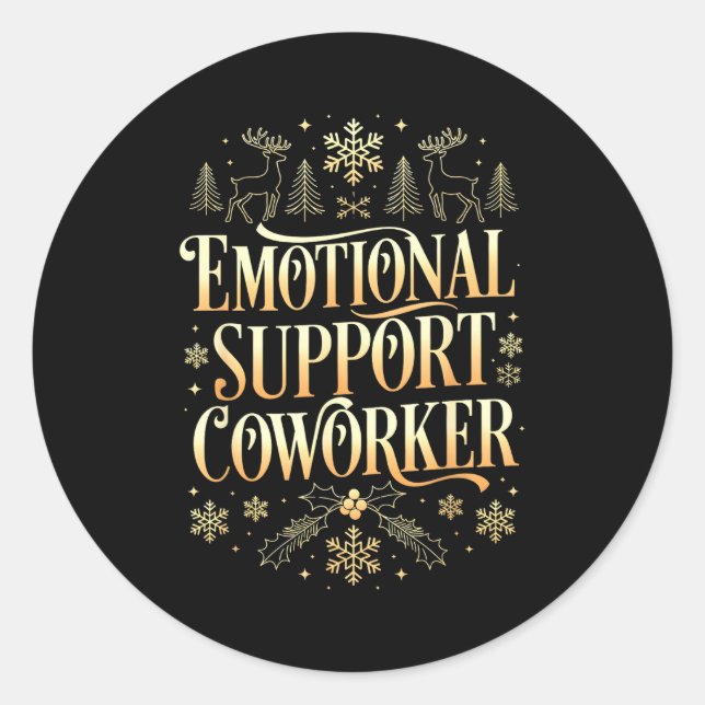 Adesivo Retro Suprt Coworker Ugly Christmas Saying Quote  (Frente)