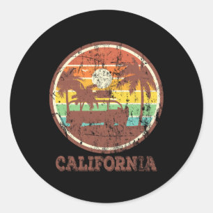 Adesivo Retro Surf Vintage Pôr do Sol Van Surfista Desgast