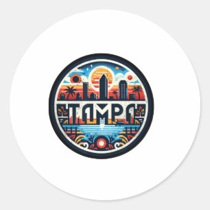 Adesivo Retro Tampa Florida - Tampa Bay Skyline F