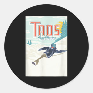 Adesivo Retro Taos Ski Valley Novo México Esquiando Snowbo