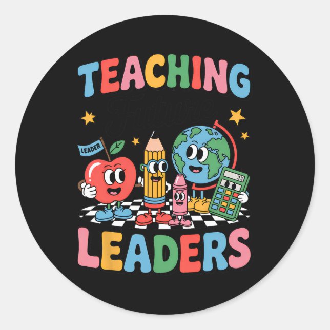 Adesivo Retro Teaching Future Leaders Groovy Teacher Back  (Frente)
