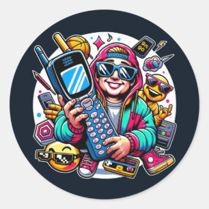 Adesivo Retro Tech Playground: Uma Odisseia Nostálgica Dos