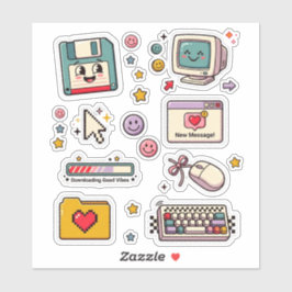 Adesivo Retro Technology Sticker Sheet