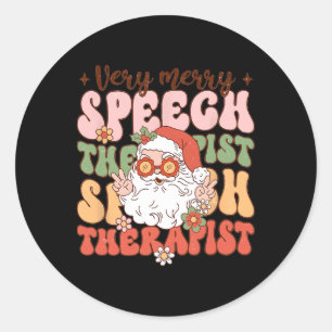 Adesivo Retro Terapeuta da Fala Muito Alegre Natal Slp Bo