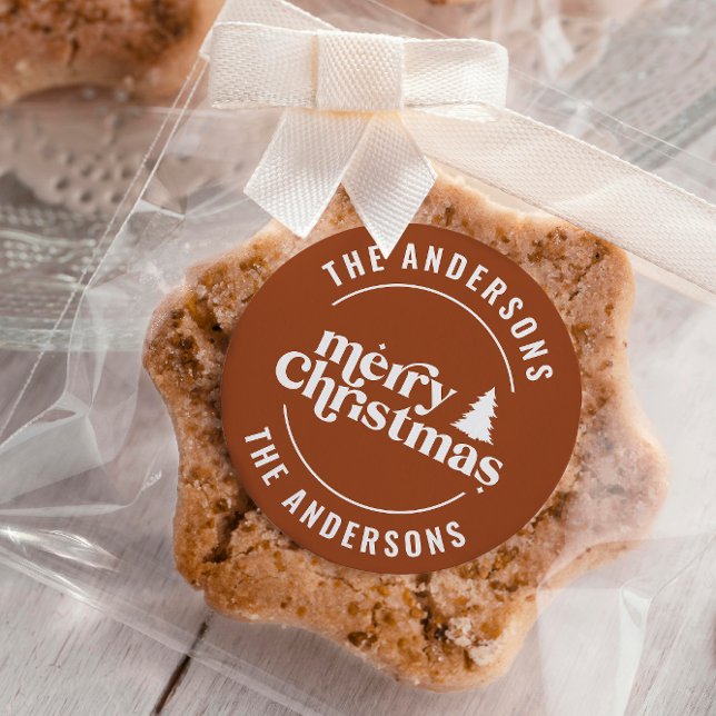 Adesivo Retro Terracotta Natal Moderno Único (Criador carregado)