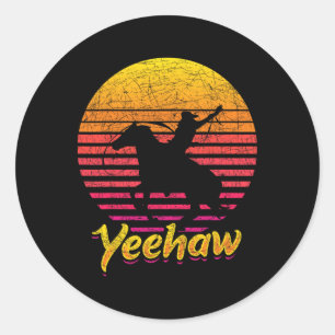 Adesivo Retro Texas Western Cowboy Yeehaw Horseback Riding