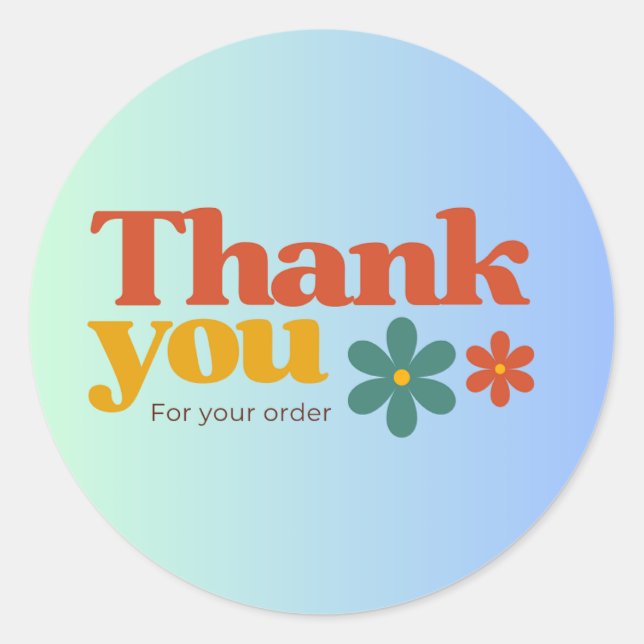 Adesivo Retro Thank You Sticker (Frente)