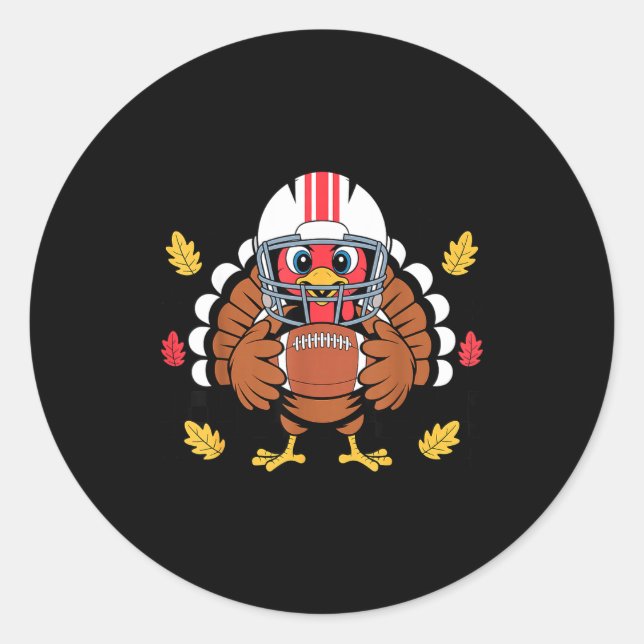 Adesivo Retro Thanksgiving Turkey Football Toddler Boys Ki (Frente)