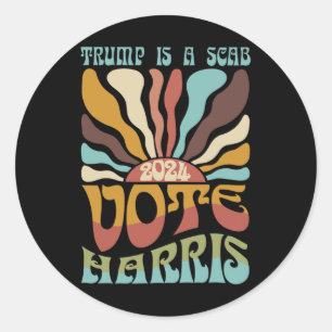Adesivo Retro Trump É Um Carimbo Vote Harris Engraçado Har