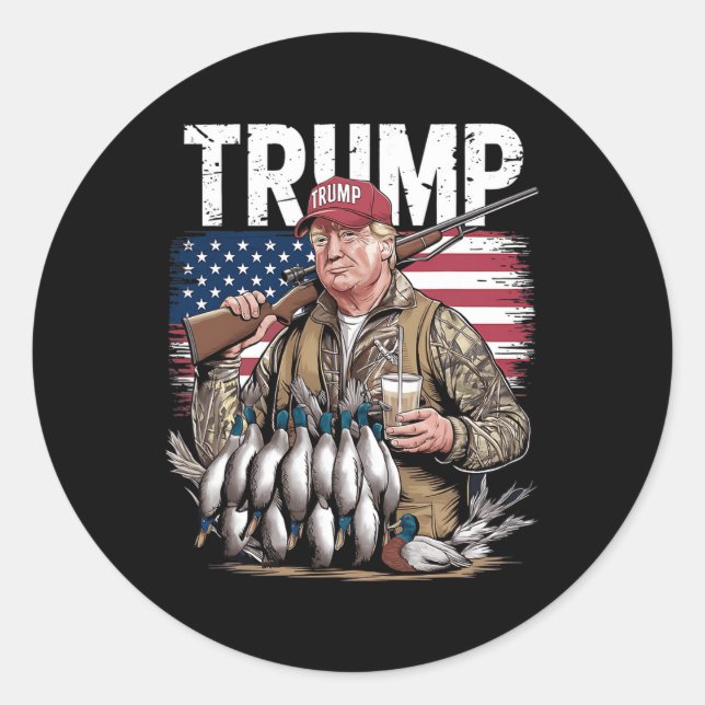 Adesivo Retro Trump Hunting Duck Hello Hunting Season UF (Frente)