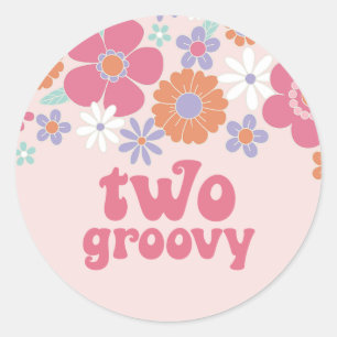Adesivo Retro Two Groovy Floral Rosa