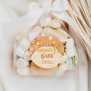 Adesivo Retro um aniversário de bebê muito fixe